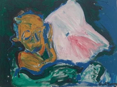 Burt Young "Sleeping in Norway" Original 18"x24"