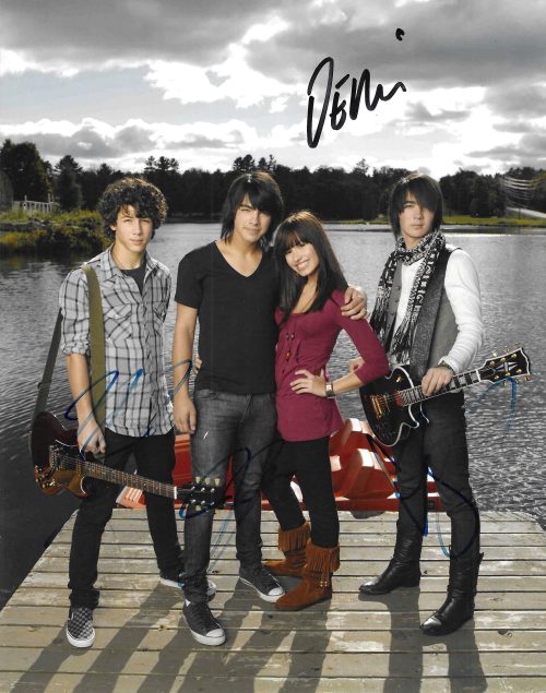 Demi Lovato and The Jonas Brothers, Signed 8"x10" Photograph