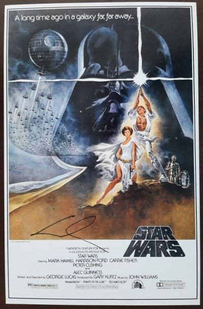 George Lucas, Star Wars, Signed 11x17 Movie Poster Print
