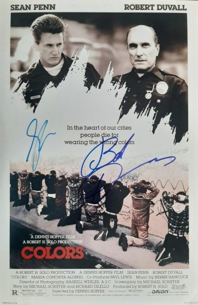 Robert Duvall, Sean Penn, Colors, Signed 12x18 Movie Poster Print