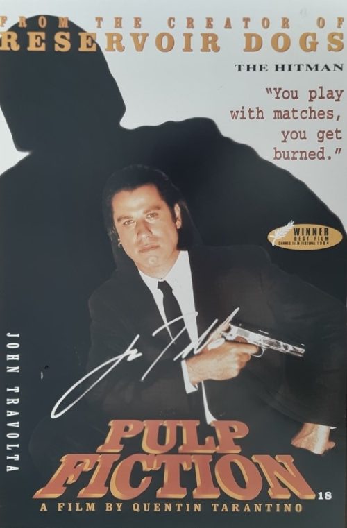 John Travolta, Pulp Fiction, Signed 11x17 Movie Poster Print