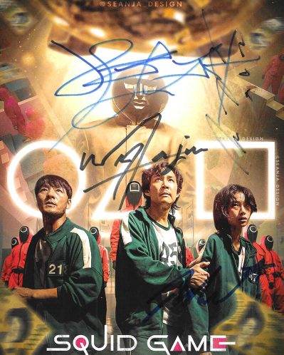 Squid Game, 4 Cast Signatures, 8.5x11 Promo