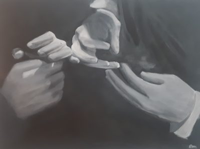 Eve Plumb “Anxiety #1” Oil on Canvas 30″x40″