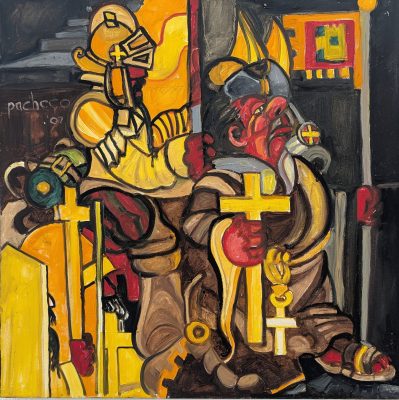 Ferdie Pacheco “In Search of Gold and Other Spiritual Things” 30"x30"