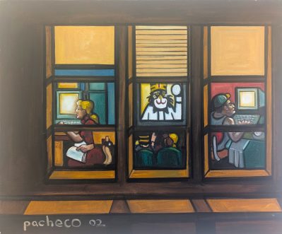 Ferdie Pacheco “Computer Couple” 30″x36″ 2002